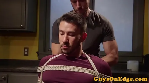 Show Cumcontrolled bound gay gets a handjob by dom my Movies