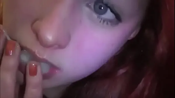 Vis Married redhead playing with cum in her mouth mine film