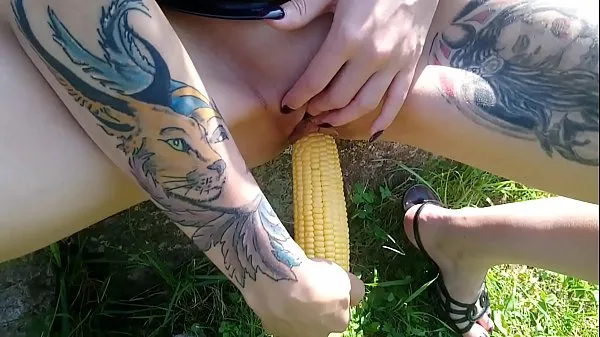 Show Lucy Ravenblood fucking pussy with corn in public my Movies