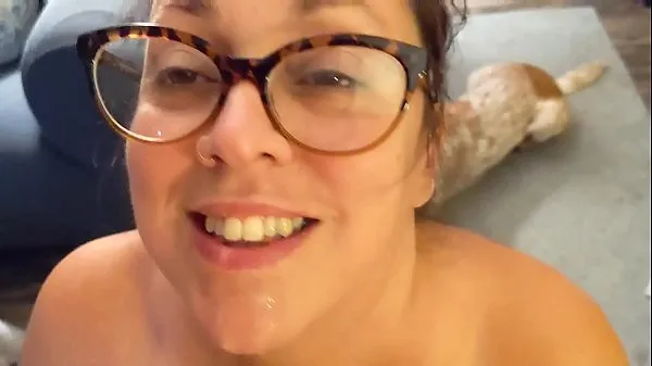 Show Surprise Video - Big Tit Nerd MILF Wife Fucks with a Blowjob and Cumshot Homemade my Movies