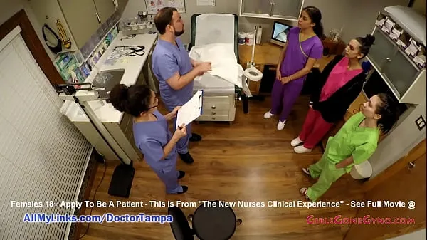 Tampilkan Student Nurses Lenna Lux, Angelica Cruz, & Reina Practice Examining Each Other 1st Day of Clinicals Under Watchful Eye Of Doctor Tampa & Nurse Lilith Rose @ GirlsGoneGyno The New Nurses Clinical Experience Reup Film saya