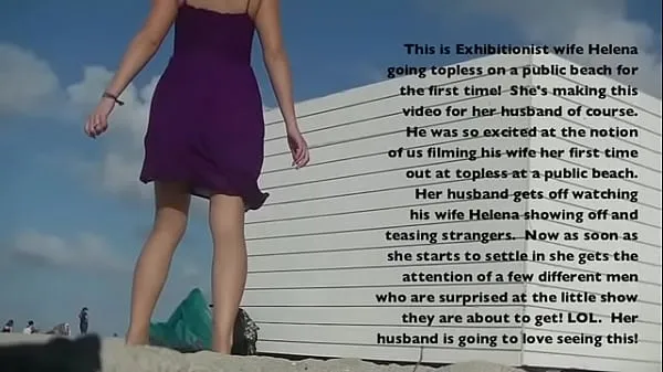 Show My Exhibitionist Wife Helena Price Part 1 - Topless Beach Teasing Voyeurs my Movies