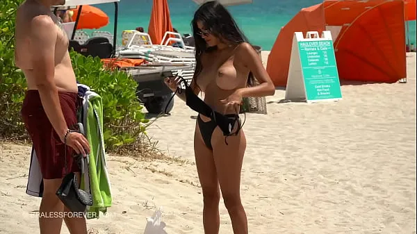 Show Huge boob hotwife at the beach my Movies